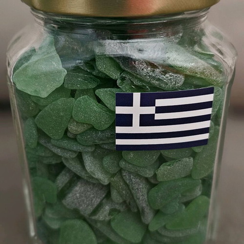Sea glass jar new for crafts and decoration