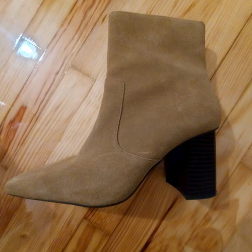 Mango ankle boots 39 brown suede leather like new