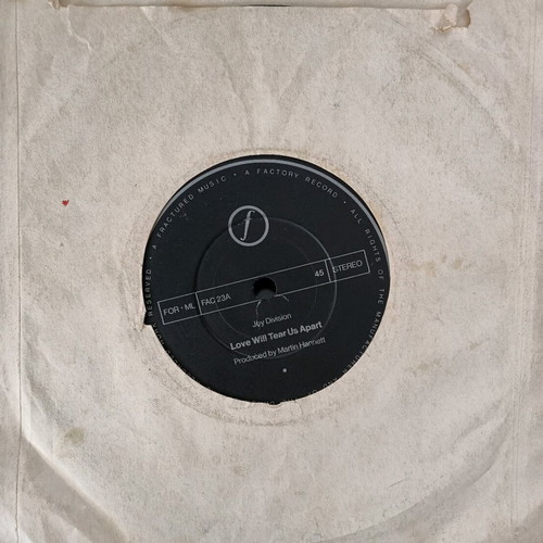 Joy Division Love Will Tear Us Apart 7" single like new, rock