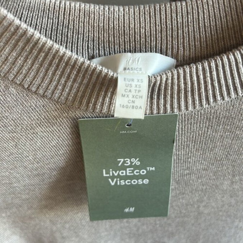 H&M knitted dress beige XS/S new, short-sleeved