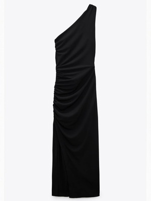 Zara черна асиметрична рокля с един ръкав XS нова