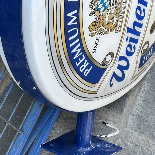Weihenstephan vintage illuminated beer sign used, 65×60 cm