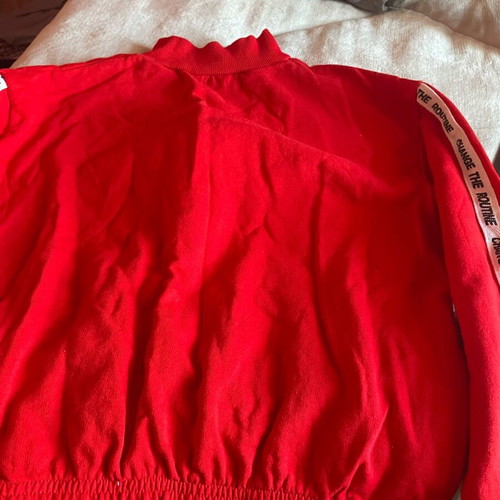 Noa & noa red cardigan size M like new with white details
