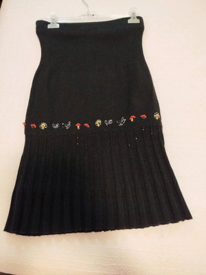 Van Dos φούστα πλεκτή αφορετη, μαύρη, με φόδρα, μέγεθος S-M