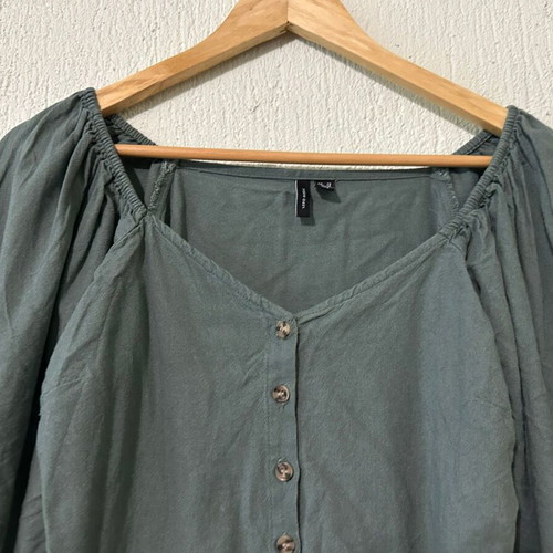 Vero Moda linen blend top like new, green, size XS