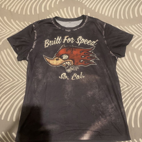 Vintage streetwear T-shirt "Built For Speed" used, tie-dye effect, size L