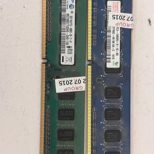 RAM memory 2GB each used