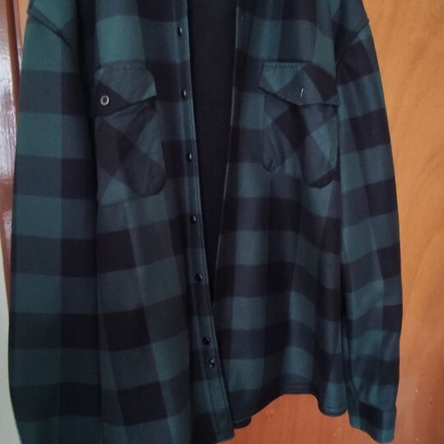 Abrand Jeans men's checkered fleece jacket, XL, black and green