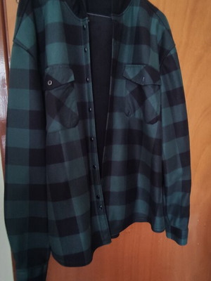 Abrand Jeans men's checkered fleece jacket, XL, black and green