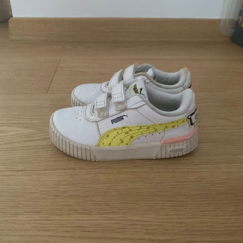 Puma kids shoes size 24 used, sporty, white and pink