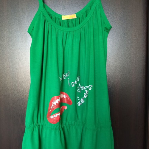 Women's top like new, green, with waist ties, size M