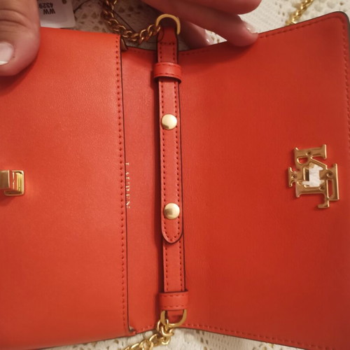 Ralph Lauren crossbody bag, orange leather, new with tag