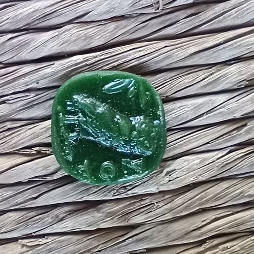 Cameos handmade glass with ancient Greek coin motifs, pack of four
