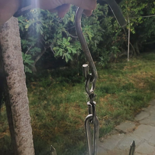 Large double meat hook with swivel new 40cm length, 1.10 thickness