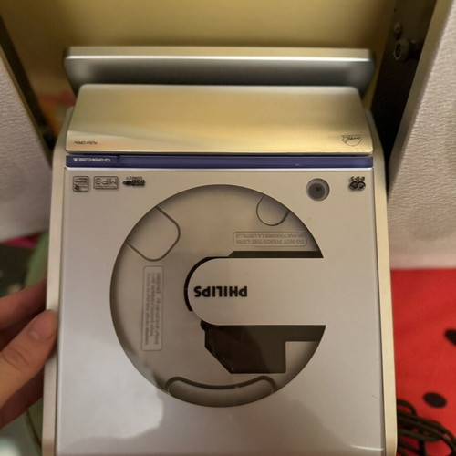Philips CD player, silver, retro design