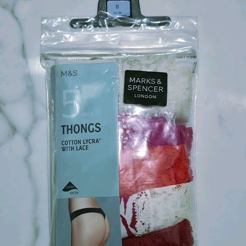 Marks & Spencer set of 5 women's thong underwear new, size 8