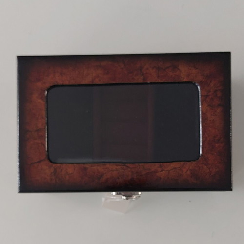 Wooden Jewelry Box with Glass and Bordo Lining new