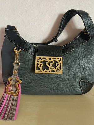 Tous leather shoulder bag like new, black and grey