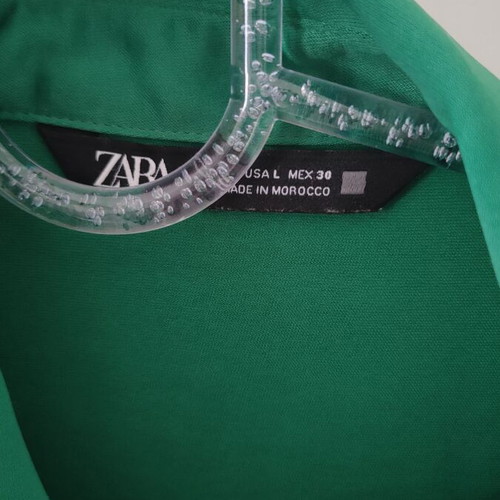 Zara satin shirt green size L 40 like new