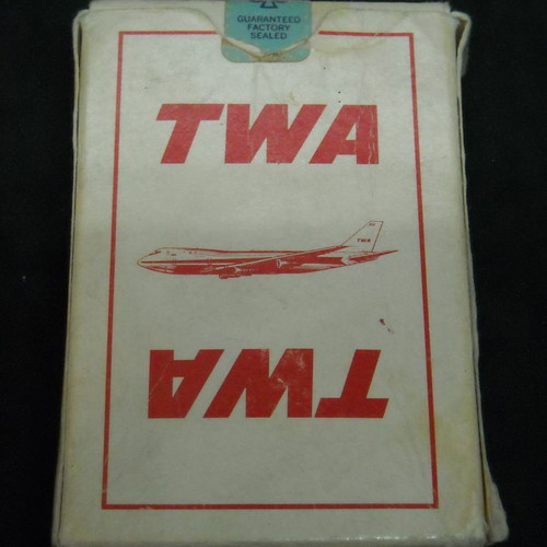 TWA vintage advertising playing cards 54 used
