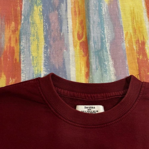 Bershka sweatshirt used, burgundy, size M
