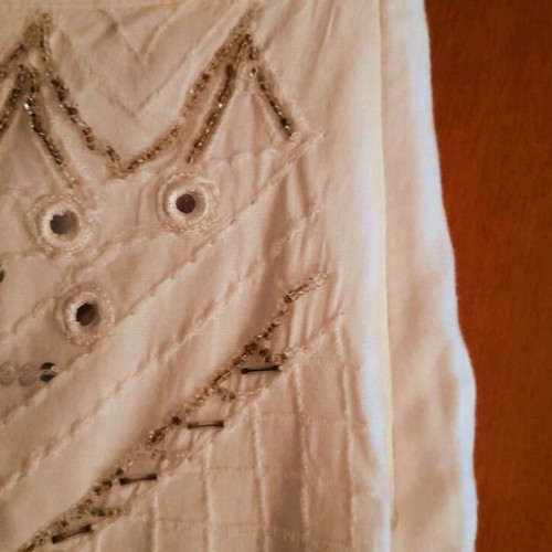 Stradivarius white embroidered skirt like new, size M 38 10
