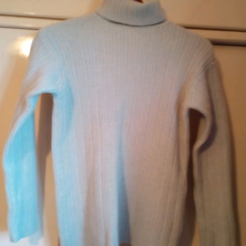 Benetton angora sweater used, pastel blue with turtleneck, size L