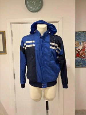 Adidas Vintage Shell Jacket Μέγεθος Small Μπλε Με Κουκούλα Και Δίχτυ