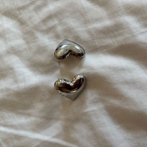 Heart silver earrings like new