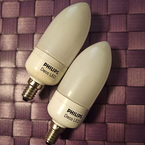 Philips Deco Blue LED bulbs used, pack of two