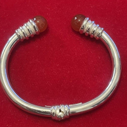 LALAOUNIS 925 silver bracelet with carnelian beads