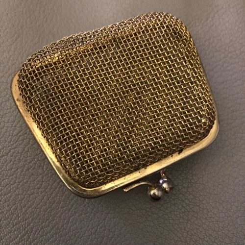 Vintage gold metal wallet used