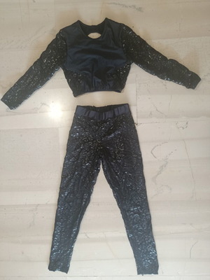 Paradise Chick Sticky Polewear Set New, Size Small, Black Leopard Print