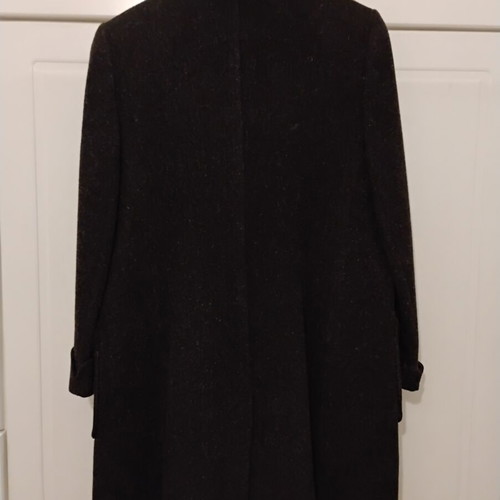 Schurwoll long wool coat, burgundy, size L