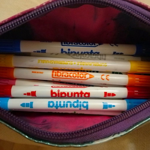 Mariposa school trolley bag used with side pockets and pencil case