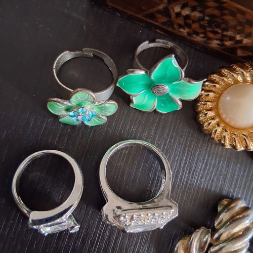 Lot of vintage costume jewelry earrings and bracelets