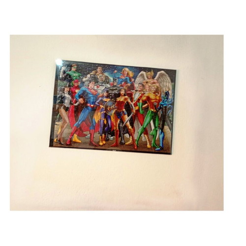 Justice League DC framed puzzle like new 35x50cm wall decoration