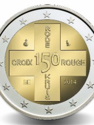 Βέλγιο Coincard 2€ Red Cross 2014 ποιότητα BU, καινούργια