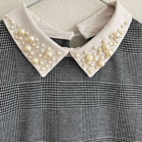 Zara dress with pearls on collar, Stradivarius design, size S, like new