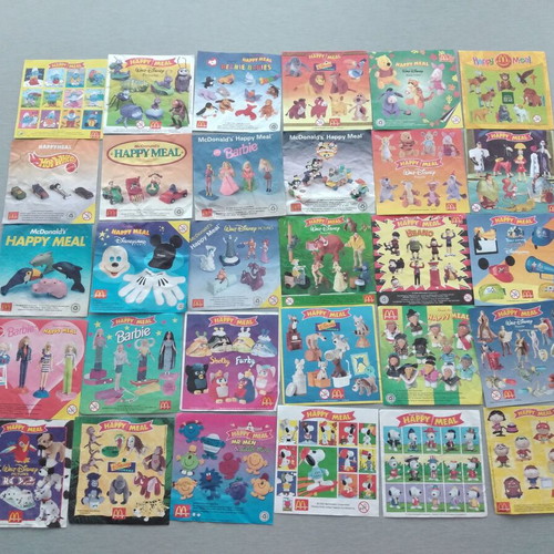 McDonalds Happy Meal Paper Inserts 30pcs used, 90s vintage