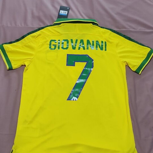 Brazil National Team Retro Jersey 7 Giovanni Copa America 1997