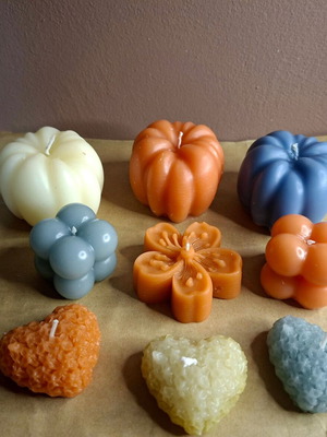 Harvest & Sea Set of 9 Handmade Decorative Candles New