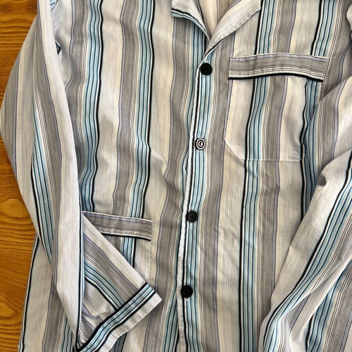 Striped Pyjama Shirt size 54 vintage like new, white and blue