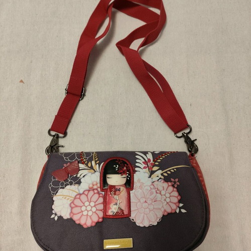 Kimmidol Shoulder Bag like new, gray and red