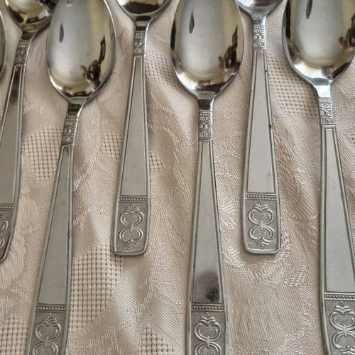 Silver-plated spoons used, set of 11, 23 cm