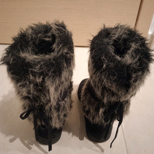 Spot On fur boots used, dark blue, size 36