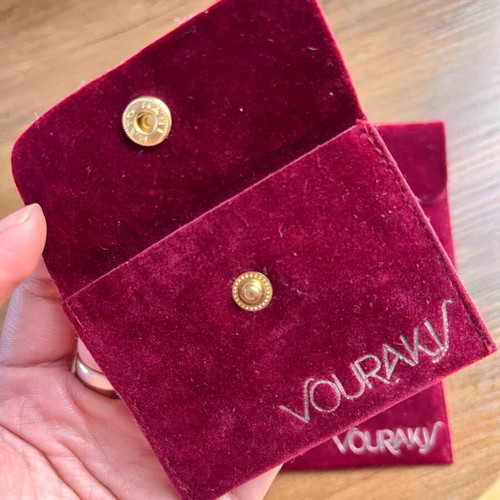Vourakis velvet pouches pack of 3, burgundy, new