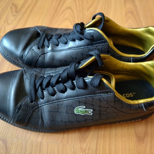 Lacoste Graduate CP Spm sport shoes used, black and gold, size 42