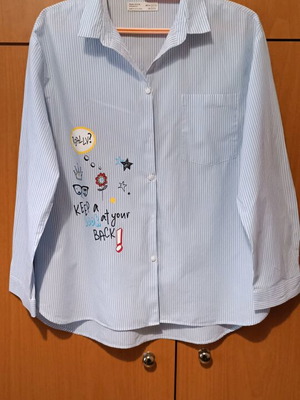 Zara teen shirt 13-14 years 164 cm like new, striped with designs