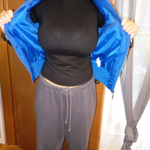 BodyTalk sleeveless women's jacket used, blue, with hood